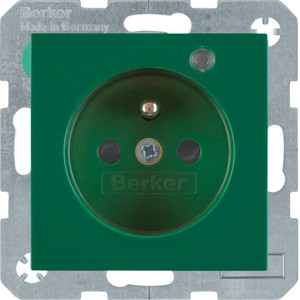 Berker - Hager Gniazdo z uziemieniem i LED kontrolną z podwyższoną ochroną styków 6765098913