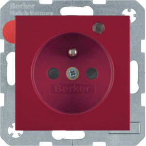 Berker - Hager Gniazdo z uziemieniem i LED kontrolną z podwyższoną ochroną styków 6765098915
