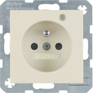 Berker - Hager Gniazdo z uziemieniem i LED kontrolną z podwyższoną ochroną styków 6765098982