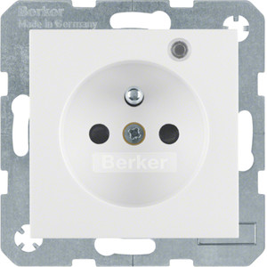 Berker - Hager Gniazdo z uziemieniem i LED kontrolną z podwyższoną ochroną styków 6765098989