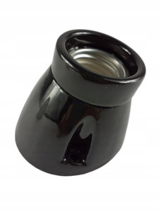 Alkri Oprawka-kinkiet ceramiczny  AN skos E27 – Czarna - Kolekcja ANTICA