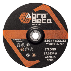 Abra Tarcza ZA24S4 STRONG do szlifowania stali z obniżonym środkiem 230 x 7,0 x 22,23 mm - 000123230 (25 szt.)