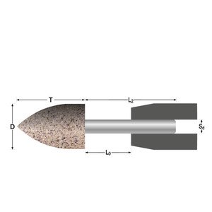 Abra Ściernica trzpieniowa ostrołukowa do stali nierdzewnej ze spoiwem żywicznym 20x30 mm - 000920057 (25 szt.)