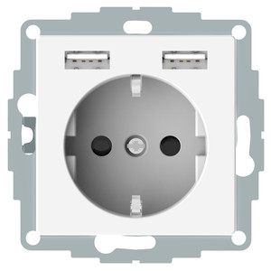 Merten Gniazdo SCHUKO z ładowarką USB 2.1A - Biały Polarny - MTN2366-0319