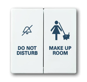 ABB Klawisz z nadrukiem ‘’Do not disturb’’ i ‘’Make up room’’ - Future - Biały studyjny - 1785/11-84