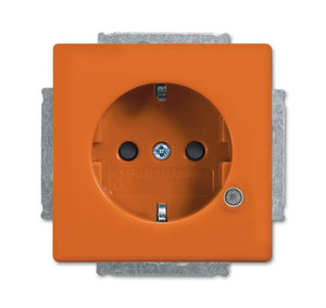 ABB Gniazdo wtykowe SCHUKO z lampką kontrolną LED - Carat-Solo-Axcent-Future - Pomarańczowy - 20 EUCBL-14-84