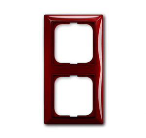 ABB Ramka 2-krotna z pierścieniem dekoracyjnym montaż pionowy-poziomy - Basic55 - Czerwony-foyer - 2512-97-507