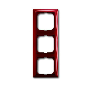 ABB Ramka 3-krotna z pierścieniem dekoracyjnym montaż pionowy-poziomy - Basic55 - Czerwony-foyer - 2513-97-507