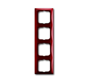 ABB Ramka 4-krotna z pierścieniem dekoracyjnym montaż pionowy-poziomy - Basic55 - Czerwony-foyer - 2514-97-507