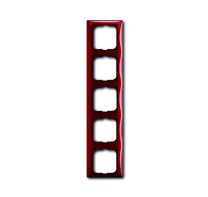 ABB Ramka 5-krotna z pierścieniem dekoracyjnym montaż pionowy-poziomy - Basic55 - Czerwony-foyer - 2515-97-507