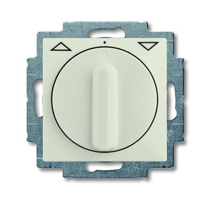 ABB Przycisk żaluzjowy 1-biegunowy z pokrętłem/przyciskiem - Basic55 - Biały-chalet - 2723 UCDR-96-507