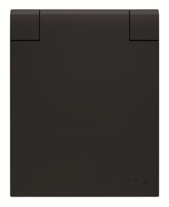 ABB Gniazdo wtyczkowe SCHUKO natynkowe IP54 z klapką - Czarne - 3288 NG