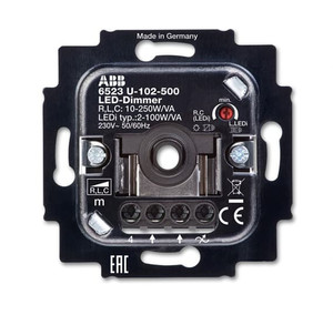 ABB Ściemniacz obrotowy LED z włączaniem i przyciskiem - Busch-Dimmer - 6523 U-102-500