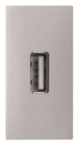 ABB Gniazdo żeńskie USB 1-modułowe - Zenit - Srebrny - N2155.9 PL