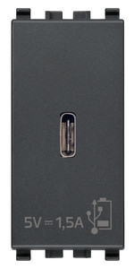 Vimar Eikon Moduł zasilający USB 5V 1,5A typu C 1M - Antracyt - 20292.C