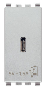 Vimar Eikon Moduł zasilający USB 5V 1,5A typu C 1M - Srebrny - 20292.C.N