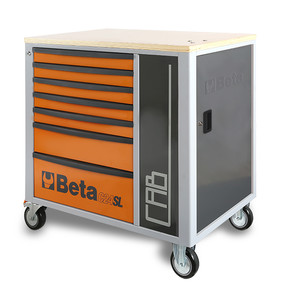 Beta Wózek narzędziowy C24SL-CAB z 7 szufladami i szafką pomarańczowy - 024002191