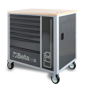 Beta Wózek narzędziowy C24SL-CAB z 7 szufladami i szafką szary - 024002192