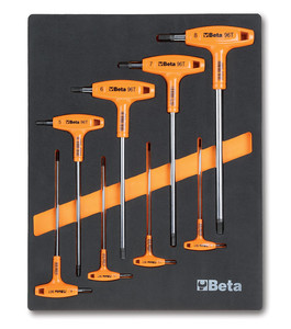 Beta Komplet kluczy 8 sztuk w miękkim wkładzie profilowanym - 024500050