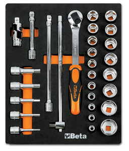 Beta Zestaw narzędzi 29 sztuk w miękkim wkładzie profilowanym - 024500082