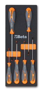 Beta Komplet wkrętaków 6 sztuk w miękkim wkładzie profilowanym - 024500174