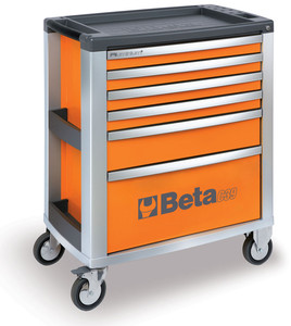 Beta Wózek narzędziowy C39 aluminium z 6 szufladami pomarańczowy - 039000031