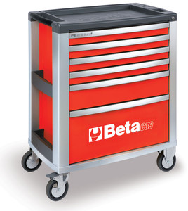 Beta Wózek narzędziowy C39 aluminium z 6 szufladami czerwony - 039000033