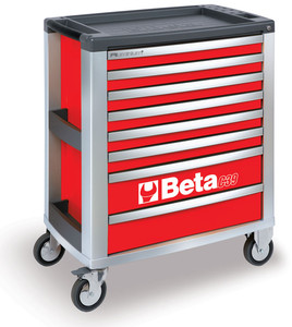 Beta Wózek narzędziowy C39 aluminium z 8 szufladami czerwony - 039000043