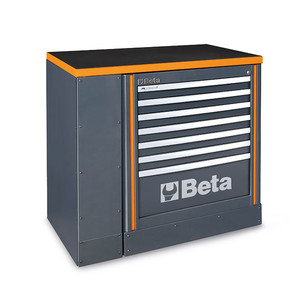 Beta Stół warsztatowy 1m z szafką z 7 szufladami pomarańczowy - 055000090