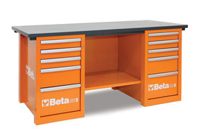 Beta Stół warsztatowy Mastercargo 2 szafki pomarańczowy - 057001003