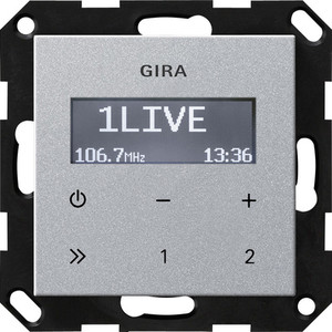 Gira Radio podtynkowe z RDS bez głośnika System 55 kolor aluminium 228426