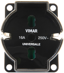 Vimar Gniazdo Uniwersalne 2P+E 16A 250V - Czarny - 01299.1.N