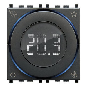 Vimar Domowy termostat z automatycznym pokrętłem 2M - Antracyt - 02971