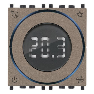 Vimar Domowy termostat z automatycznym pokrętłem 2M - Metal - 02971.M