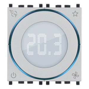 Vimar Domowy termostat z automatycznym pokrętłem 2M - Srebrny - 02971.N