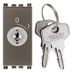 Vimar Przycisk kluczowy 2P NO 16A 250V z kluczem wyjmowanym w pozycji OFF 1M - Metal - 19086.M