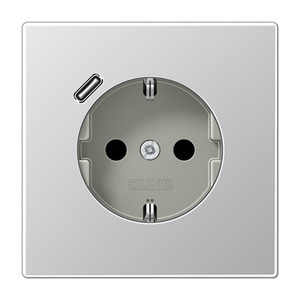 Jung LS Gniazdo SCHUKO z USB typu C - Aluminium - AL1520-18C
