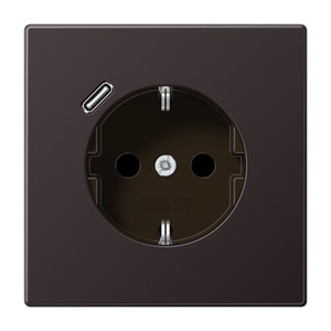 Jung LS Gniazdo SCHUKO z USB typu C - Aluminium ciemne - AL1520-18CD
