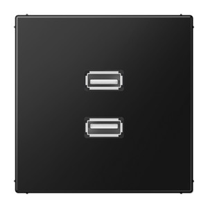 Jung Gniazdko multimedialne: 2 x USB - Czarny mat - MALS1153SWM