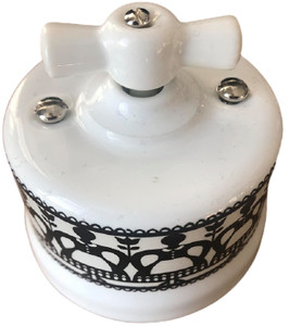 Alkri Natynkowy ceramiczny włącznik światła Retro - Kolekcja ANTICA FOLK - AN.106.3