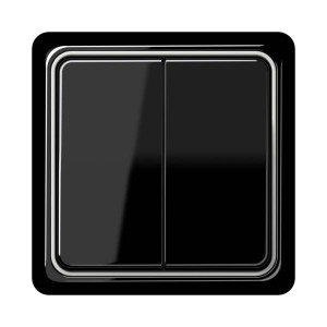 Jung Przełącznik CD Plus Podwójny Standardowy – Czarny – Ramka wewnętrzna – Jasnoszara