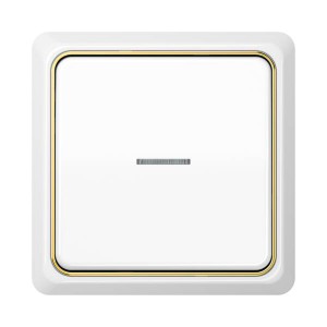 Jung Przełącznik CD Plus Podświetlony – Biały – Ramka wewnętrzna – Złoto