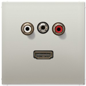 Jung Gniazdo multimedialne: Cinch Audio (RCA) + Mini Jack + HDMI - Stal nierdzewna - MAES1082