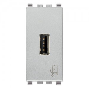 Vimar Eikon Gniazdo ładowarki USB 5V 1,5A dla 120-230V 1M - Srebrne - 20292.N