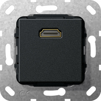Gira Wkład podtynkowy Złącze HDMI 2.0a + HDR (Czarny matowy) 566910