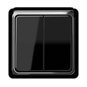 Jung Przycisk CD Plus Podwójny Standardowy – Czarny – Ramka zewnętrzna – Chrom