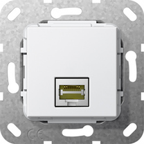 Gira Gniazdo podtynkowe Złącze szczelinowe IDC Modular Jack RJ45 kat.6a 10 GB Ethernet (Biały) 569603