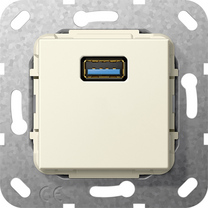 Gira Gniazdo podtynkowe Złącze USB 3.0 A (Kremowy) 568201
