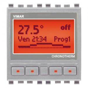 Vimar Eikon Termostat czasowy programowalny 120-230V 2M - Srebrny - 20445.N