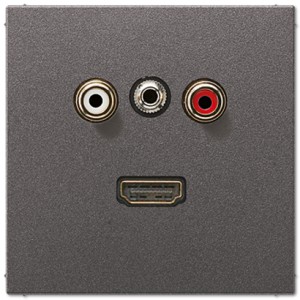Jung Gniazdo multimedialne: Cinch Audio (RCA) + Mini Jack + HDMI - Antracyt - MAAL1082AN